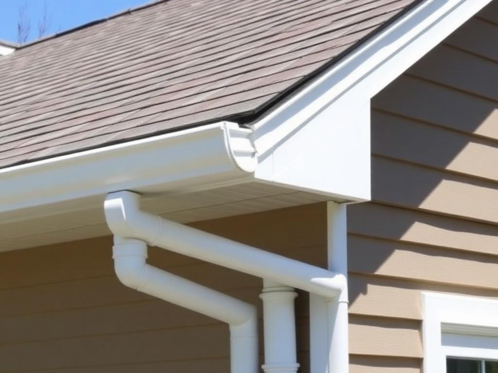 Seamless aluminum gutter installation along a roofline